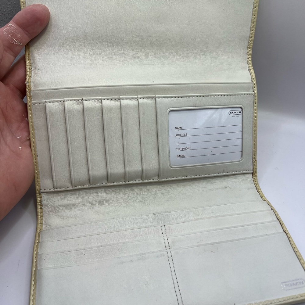 Coach Cream Embossed Wallet - Picture 6 of 10